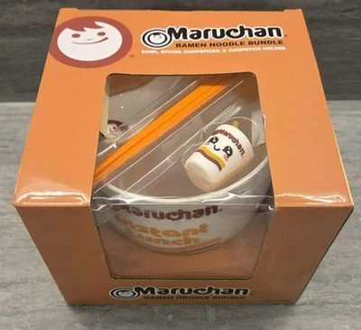 FIFTH SUN Maruchan Ramen Instant Lunch Noodle Bowl 4-Pc Bundle Set Oishi w/Chopsticks -NEW