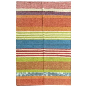 Handmade Wool Cotton Rug 2.5x4 ft, Flatweave Handwoven Traditional Floor rugs - Picture 1 of 5