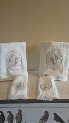 New: His and Hers Matching Bath/Hand Towels Monogrammed (Cannon) - Image 1 of 3