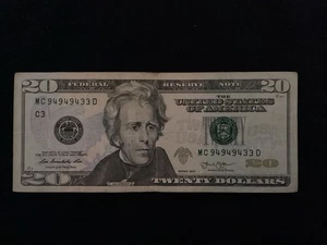 2013 $20 Fancy Serial #, Cir - Picture 1 of 2