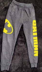 Kids Youth Batman Logo Sweatpants Size Medium Gray Cotton Blend - Picture 1 of 5
