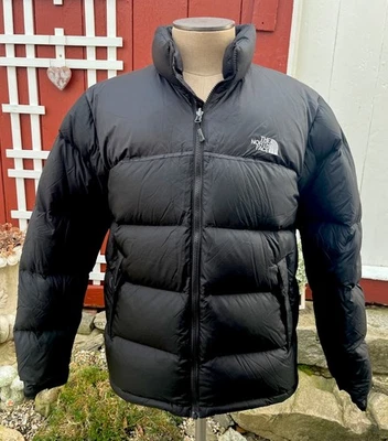 The North Face Men's Large Retro Black Nuptse 700 Down Puffer Jacket - Image 1 of 4