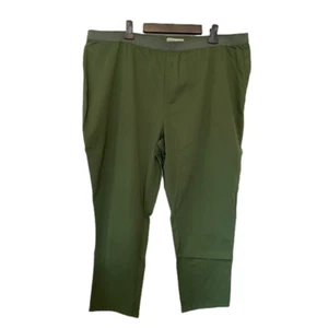 Jessica London BOHO Cottagecore Green Pull On Travel Stretch Pants Size 28P - Picture 1 of 7