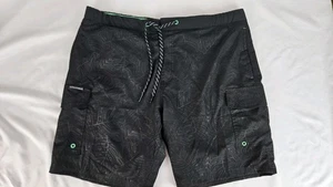 NWT! Men's ZeroXposur SIZE XL Swimtrunks Black Pattern UPF 50 Pockets Lined - Picture 1 of 9