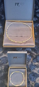 Bernd Wolf Schmuck Set Kette & Armband Neu OVP goldplattiert mit Rubinen - Bild 1 von 10