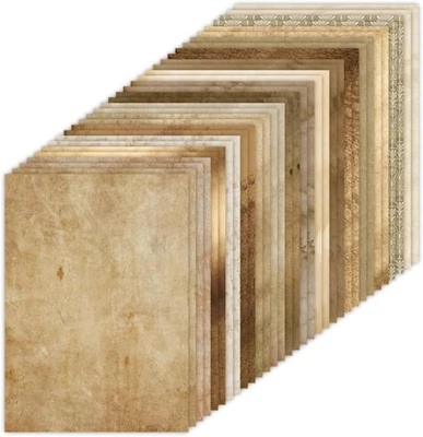 48 Sheets Vintage Antique Scrapbooking Cardstock Decorative Paper Pack for Card - Image 1 of 4