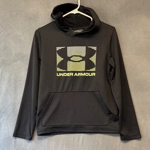 Under Armour Kids XL ColdGear Black Hoodie Sweatshirt YXL Athleisure Athletic - Picture 1 of 10