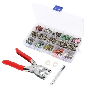 _804Pcs Snap Fasteners Kit Sewing Button Punching Machine Hand Pressing Plie - Picture 1 of 12
