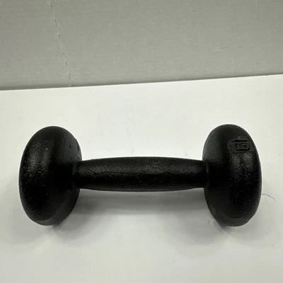 5 lb Pound Cast Iron Round Bun Head Dumbbell - Vintage Antique In Great Shape - Image 1 of 4