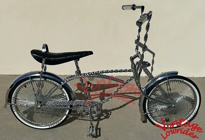 VINTAGE LOWRIDER ALL CHROME TWISTED 20" CRUISER BIKE 144 SPOKES COASTER BRAKE - Image 1 of 4