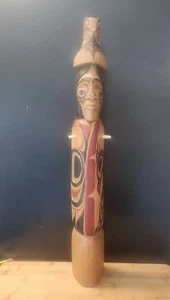 Stan Joseph '96 WELCOME MAN EAGLE Squamish Nation Hand-carved Wooden Totem - Picture 1 of 5