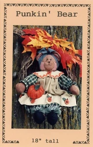 Punkin' Bear 18" Teddy Decor UNCUT PATTERN by Dianna Marcum 1990s - Picture 1 of 4