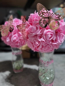 Baby shower decorations girl- Flower and butterfly - Picture 1 of 3