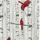 Woodsy Winter By Hoffman Fabrics -   Fog/Silver Cardinals #L7325-483S