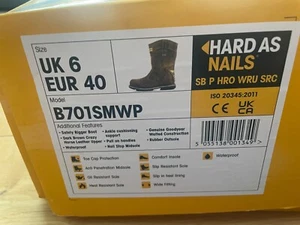 Buckbootz B701SMWP Leather Goodyear Welted Waterproof Safety Rigger Boot Uk 6 - Picture 1 of 7