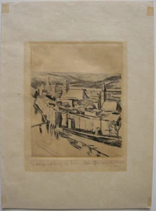 Otto Geigenberger (1881-1946) Wasserburg Inn Orig. Radierung 1920 signiert - Bild 1 von 4