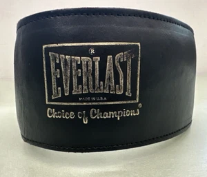 Vintage Everlast Model 1013B Large Black Leather Weightlifting Belt Made In USA - Picture 1 of 14