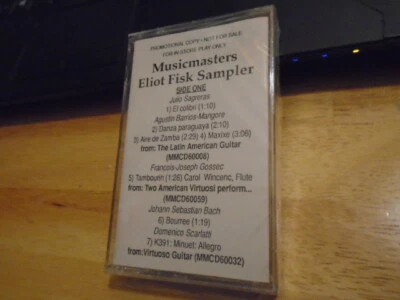 SEALED RARE PROMO Eliot Fisk sampler CASSETTE TAPE classical guitar Bach 7 songs - Image 1 of 2