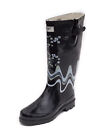 Women's Rubber Rain Boots, Mid-Calf Plaid Wellies, Waterproof Garden Boot