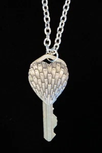 Steampunk Heart Altered Key Necklace Chunky Sterling Silver Plate Chain & OMS - Picture 1 of 9