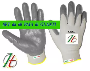 GUANTI DA LAVORO SPALMATI IN NITRILE COTONE 60 PAIA MISURA 10 - Foto 1 di 5