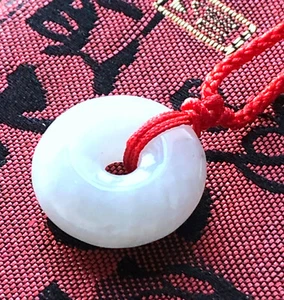 Colgante de rosquilla de jadeíta de jadeíta de jadeíta de grado A regalo sin tratar - Imagen 1 de 6