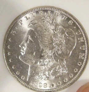1898 O Morgan Silver Dollar - Uncirculated,  Frosty Cartwheel Luster, 4341 - Picture 1 of 2