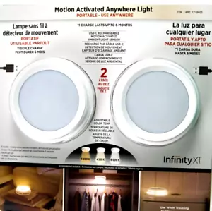 NEW Infinity X1 3 Power Modes Rechargeable Motion Activated Anywhere Light 2pack - Picture 1 of 2