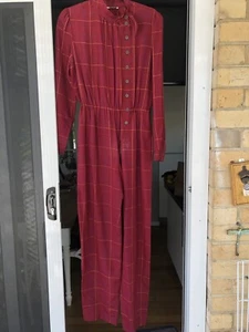 Trent Nathan Gallery Check Print Jumpsuit 80’s Size 10 With Pockets RARE - Picture 1 of 14