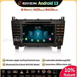 DAB+CarPlay Android 13 Autoradio GPS BT Navi Mercedes CLC/CLK/C Klasse W203 W209 - Bild 1 von 21