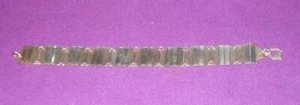 ART DECO 1930s STERLING SILVER ENGINE TURNED PANEL LINK BRACELET VINTAGE - Picture 1 of 8