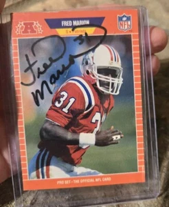 Football Karte Fred Marion signed Autogramm 1989 Pro Set New England Patriots - Bild 1 von 9