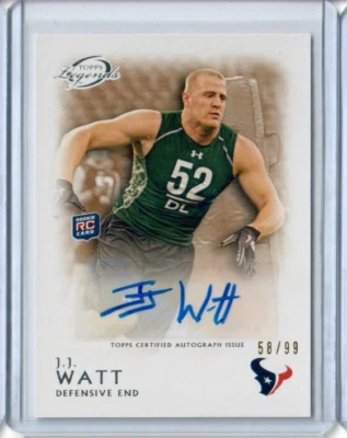 J.J. WATT 2011 Topps Legends BRONZE ROOKIE AUTOGRAPH #/99 Houston TEXANS RC AUTO - Image 1 of 2