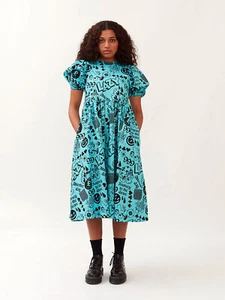 New Lazy Oaf Take a Bow Grown Up Midi Dress Size UK 8 - Picture 1 of 9