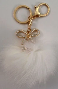 Schlüsselanhänger Strass Schleife mit Bommel Handtasche Handyanhänger Quaste Tropfen - Bild 1 von 4