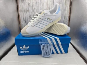 Adidas Original Women's Gazelle White/Light Blue Sneakers Shoes Size 9.5 w/box! - Picture 1 of 8