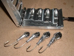 Saltwater Squid Jig mold 3, 4, 5 ,6oz CNC Aluminum - Picture 1 of 4