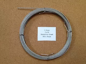 1,5 mm x 1 m Edelstahl Drahtseil 7 x 19 133 Litze 18/8 304 INOX Chirurgisch - Bild 1 von 1