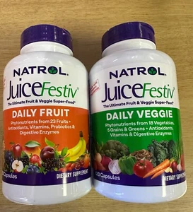 Natrol JuiceFestiv Daily Fruit & Daily Veggie 240ct Total New Sealed EXP 8/25 - Picture 1 of 1