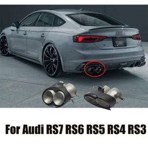Car Akrapovic Exhaust Tip Carbon Fiber Muffler Pipe For Audi RS7 RS6 RS5 RS4 RS3 - Picture 1 of 6