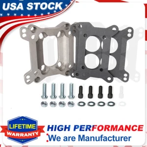 ADAPTERS 2 BARREL TO 4 BARREL INTAKE MANIFOLD CARBURETOR THROTTLE PLATE TWO FOUR - Picture 1 of 12