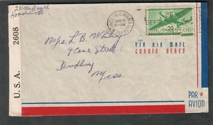 Jan 16 1943 WWII examined by 2606 censor cover Honolulu Hawaii to Duxbury MA - Picture 1 of 2