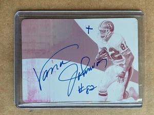 2017 Panini Immaculate Eye Black Printing Plate Signed 1/1 Vance Johnson Auto - Picture 1 of 2