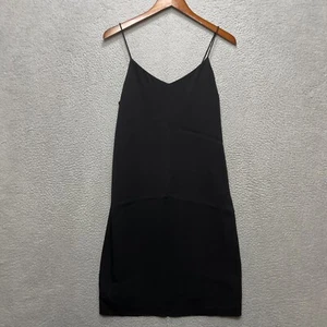 Vince Slip Dress Womens Small Black Satin Silky Poly Solid Sleeveless Strappy - Picture 1 of 5