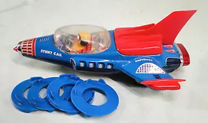 Old tin toy space Universe stunt car red China battery ME 90 Masudaya MF SH ms - Picture 1 of 7