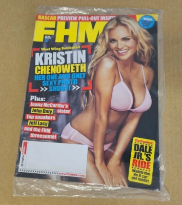 Kristin Chenoweth FHM magazine March 2006 sealed NASCAR preview Dale Jr. - Image 1 of 2