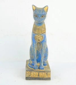 Rara antica statua di gatto Bastet dea della cura mitologia egizia a.C. - Foto 1 di 6