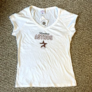 NWT MLB Genuine Merchandise Houston Astros T-Shirt Womens Size XL Baseball Studs - Picture 1 of 9