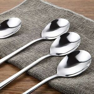 Spoons Korean Soup Stainless Steel Spoon W Long Handle Set Of 8   