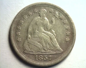 1857 SEATED LIBERTY HALF DIME EXTRA FINE XF EXTREMELY FINE EF NICE ORIGINAL COIN - Picture 1 of 2